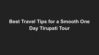 One Day Tirupati Tour Package From Chennai