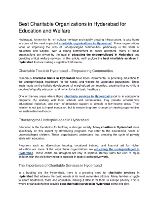 Best Charitable Organizations in Hyderabad for Education and Welfare (1)