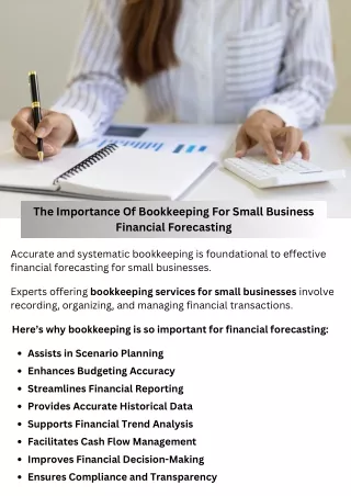 The Importance Of Bookkeeping For Small Business Financial Forecasting