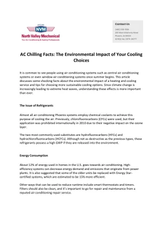 AC Chilling Facts The Environmental Impact of Your Cooling Choices