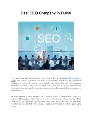 Best SEO Company in Dubai