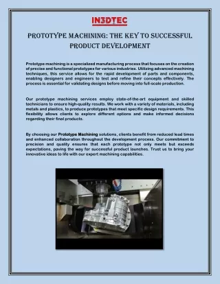 Prototype Machining: The Key to Successful Product Development