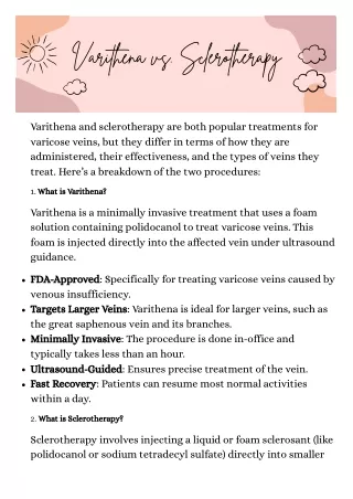 Varithena vs. Sclerotherapy