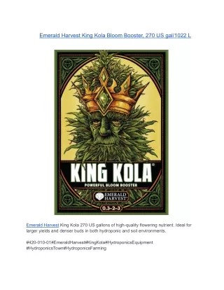 Emerald Harvest King Kola Bloom Booster, 270 US gal_1022 L