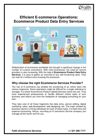 Efficient E-commerce Operations Ecommerce Product Data Entry Services
