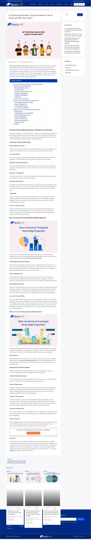 Is Fractional Ownership a Good Investment? How to Invest and Who Can Invest?