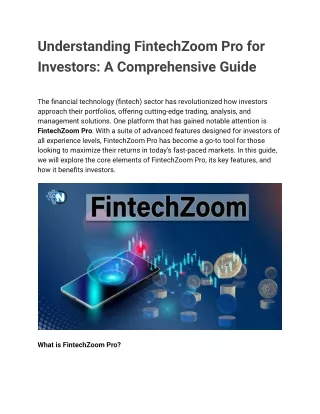 Understanding FintechZoom Pro for Investors_ A Comprehensive Guide