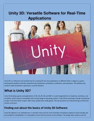 Unity 3D Flexible Software for Real-Time Applications