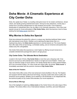 Doha Movie_ A Cinematic Experience at City Center Doha