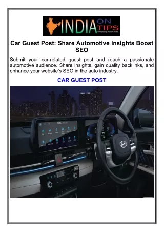 Car Guest Post Share Automotive Insights  Boost SEO