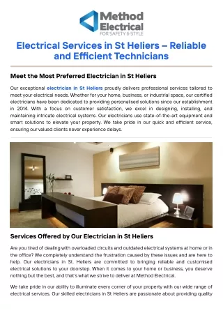 Electrical Services in St Heliers – Reliable and Efficient Technicians