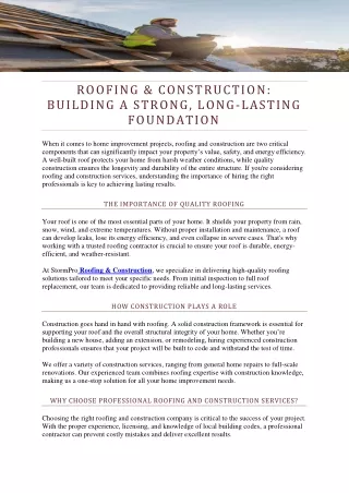 Roofing