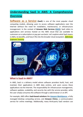 The Best AWS Data Engineering Online Training Institute in Hyderabad