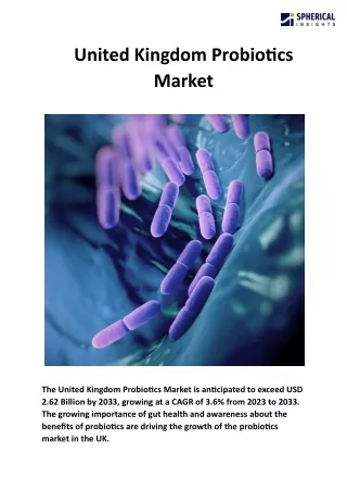 United Kingdom Probiotics Market Size, Share, Forecasts To 2033