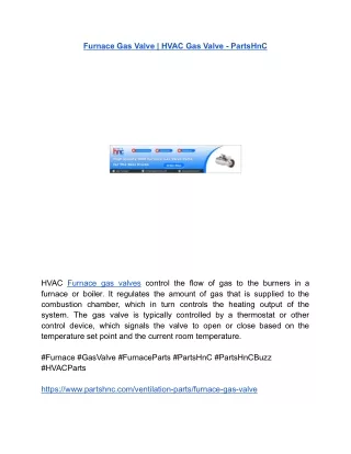 Furnace Gas Valve _ HVAC Gas Valve - PartsHnC