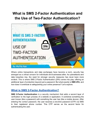 What is SMS 2-Factor Authentication and Its Uses