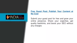 Free Guest Post Publish Your Content at No Cost