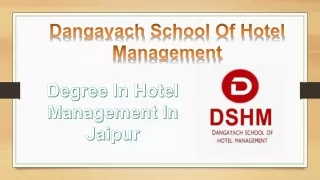 Diploma in hotel management in Jaipur