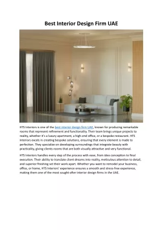 Best Interior Design Firm UAE