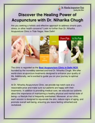 Best Acupuncture Clinic in Delhi NCR