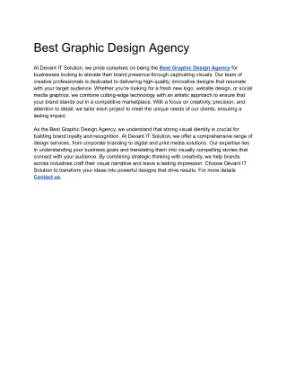 Best Graphic Design Agency