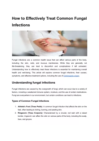 How to Effectively Treat Common Fungal Infections