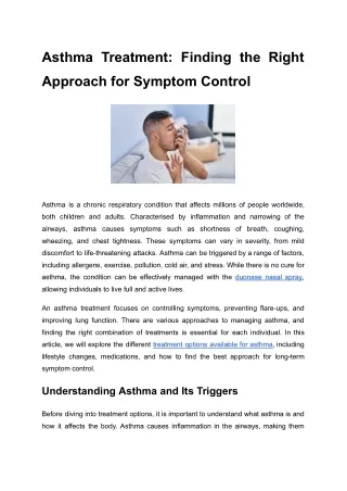 Asthma Treatment_ Finding the Right Approach for Symptom Control