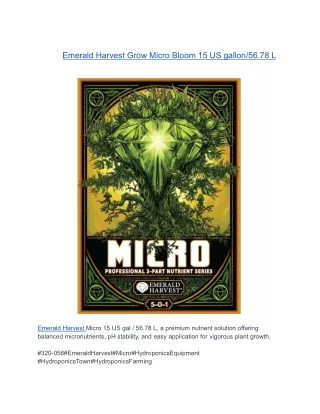 Emerald Harvest Grow Micro Bloom 15 US gallon_56