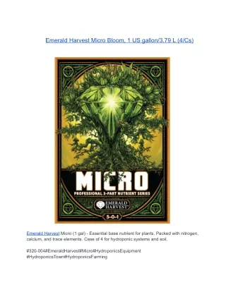 Emerald Harvest Micro Bloom, 1 US gallon_3