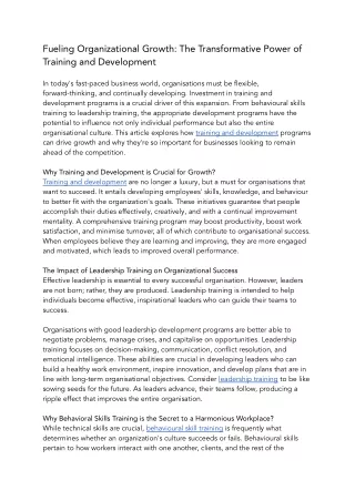Fueling Organizational Growth_ The Transformative Power of Training and Development.docx