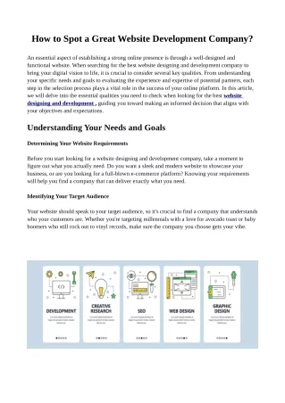 How to Spot a Great Website Development Company?