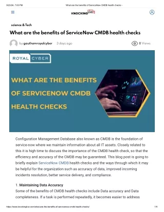 What are the benefits of ServiceNow CMDB health checks