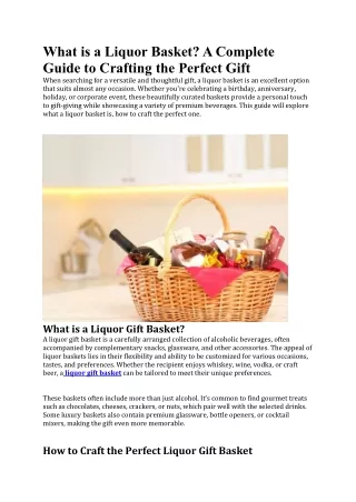 What is a Liquor Basket- A Complete Guide to Crafting the Perfect Gift