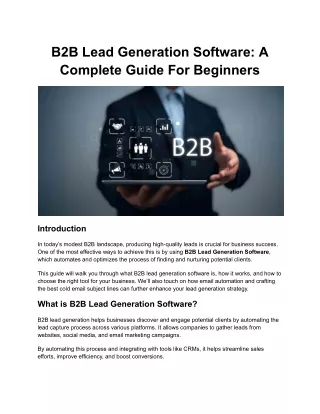 B2B Lead Generation Software: A Complete Guide For Beginners