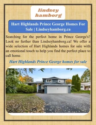 Hart Highlands Prince George Homes For Sale   Lindseyhamborg.ca