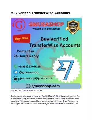 Buy Verified TransferWise Accounts