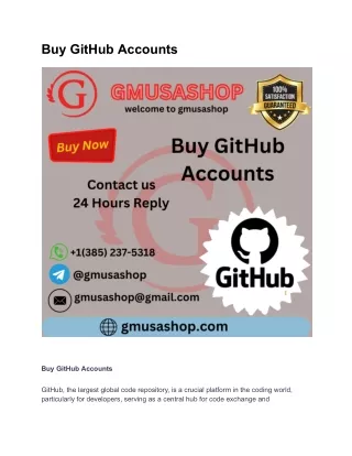 Buy GitHub Accounts