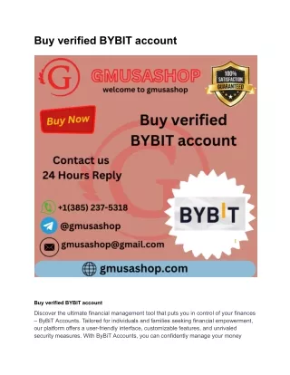 Buy verified BYBIT account