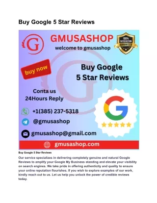 Buy Google 5 Star Reviews
