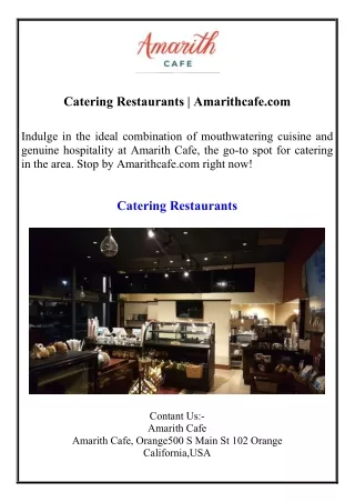 Catering Restaurants Amarithcafe.com
