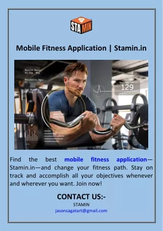Mobile Fitness Application  Stamin.in