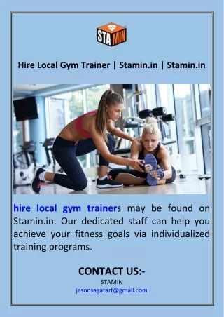 Hire Local Gym Trainer  Stamin.in  Stamin.in