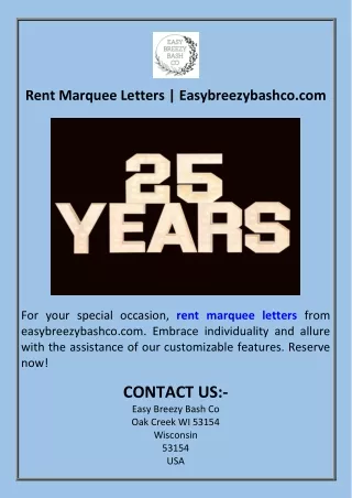 Rent Marquee Letters  Easybreezybashco.com