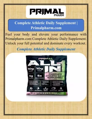Complete Athletic Daily Supplement   Primalpharm.com