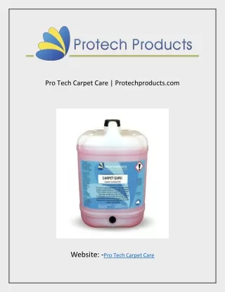 Pro Tech Carpet Care | Protechproducts.com