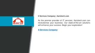 It Services Company Aariztech.com