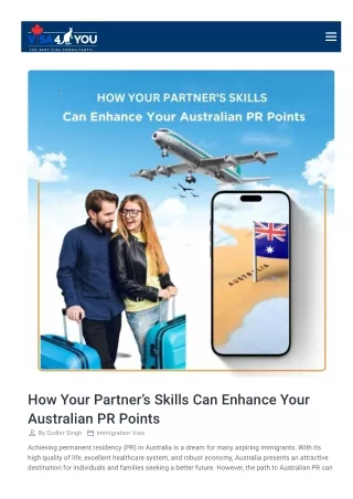 How Your Partners Skills Can Enhance Your Australian PR Points