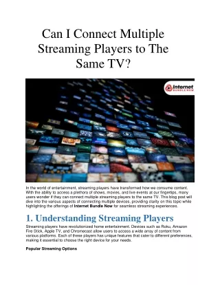 Can I Connect Multiple Streaming Players to The Same TV