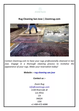 Rug Cleaning San Jose  Zoomrug.com