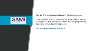 Dot Net Training Course In Mankurd Samiinfotech.com